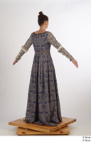 Photos Woman in Historical Dress 1 15th Century Medieval Clothing a poses blue dress whole body 0006.jpg
